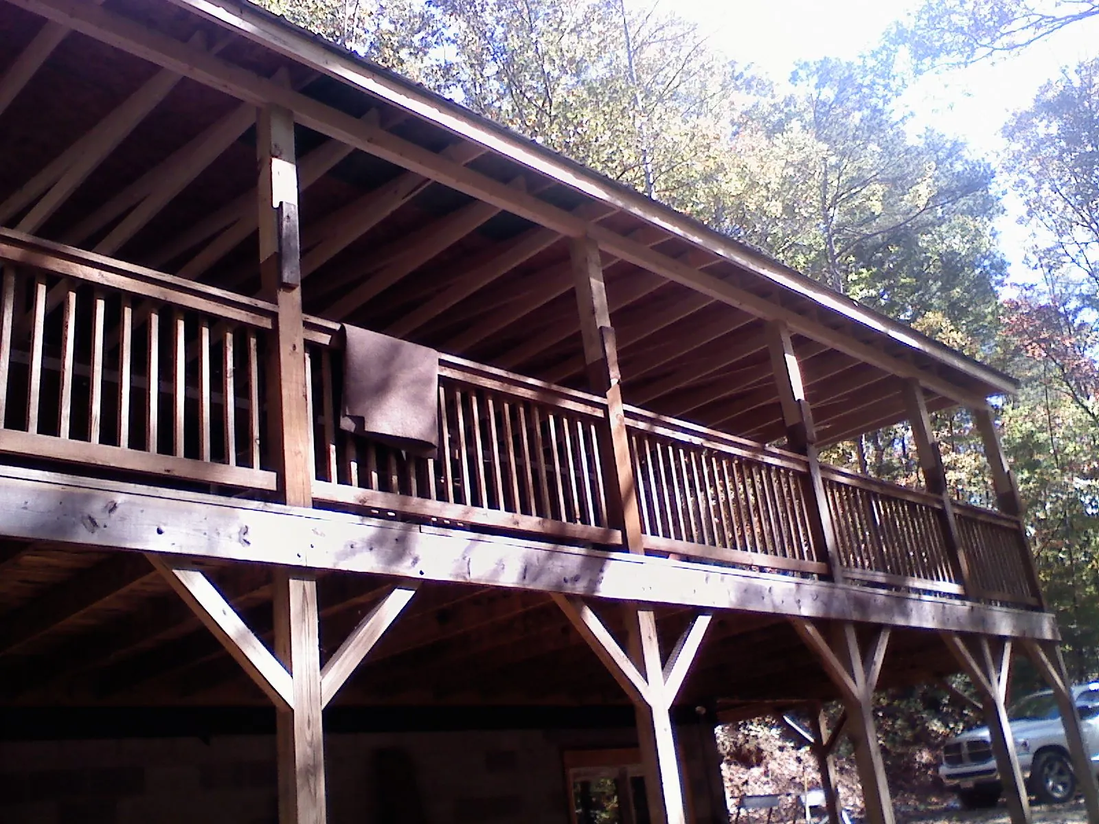 Timber framing under a new elevated porch and deck — Roof Leak Repair in Avondale Estates by Roofing Brothers